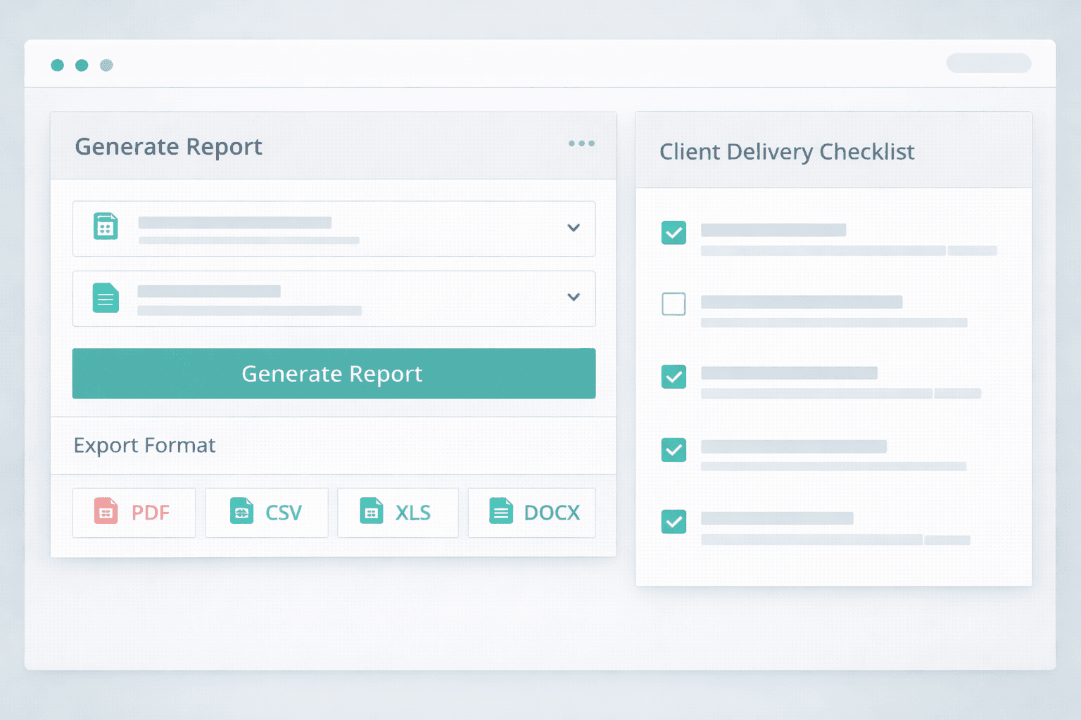 Client-ready exports